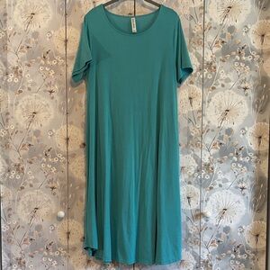 Teal Short-Sleeve Swing Dress - Women